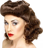 Unbranded Fancy Dress Costumes - Pin Up Girl Wig BROWN
