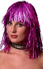 Unbranded Fancy Dress Costumes - Pink Tinsel Wig