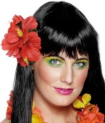 Fancy Dress Costumes - Red Flower Hair Clip