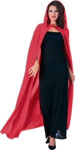 Fancy Dress Costumes - RED Full Length Hooded Cape (Unisex)