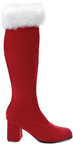 Unbranded Fancy Dress Costumes - Red Velvet Lady Santa Boots Shoe Size 6.5