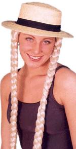 Unbranded Fancy Dress Costumes - Schoolgirl Boater With Plaits