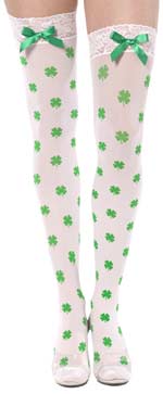 Unbranded Fancy Dress Costumes - Shamrock Thigh High Stockings