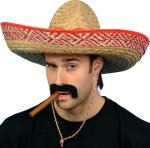 Made of real straw, this is an authentic-look Mexican Sombrero with wide diameter brim.