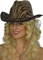 Unbranded Fancy Dress Costumes - TIGER PRINT Velour Cowboy Hat