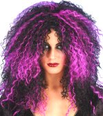 Unbranded Fancy Dress Costumes - Vampiress Wig Curly Black and Purple