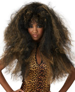Unbranded Fancy Dress Costumes - Wild Thang Wig BLACK/BROWN
