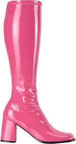 Unbranded Fancy Dress Costumes - Women Go-Go Boots - Bright Pink Shoe Size 3.5