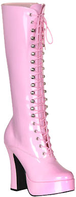 Unbranded Fancy Dress Costumes - Women` Lace-Up Platform Boots - Pink Size 6.5