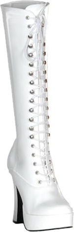 Unbranded Fancy Dress Costumes - Women` Lace-Up Platform Boots - White Size 6.5
