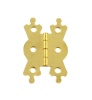 Electro brassed fancy hinge, sold in pairs. Hinge measures approximately 53x32mm. Screws are not sup