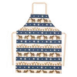 Farmyard Cows and Ducks Children`s apron  100 cotton drill with PVC coating  wipe clean only  45cm x