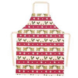 Farmyard Pigs and Hens Children`s apron  100 cotton drill with PVC coating  wipe clean only  45cm x 
