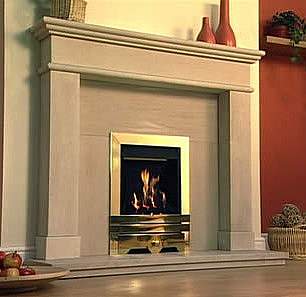 Faro limestone fireplace