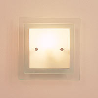 Fasna Layer Glass Square Wall Light Etched & Clear