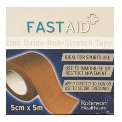 Unbranded Fast Aid Zinc Oxide Non-Stretch Tape 5cm x 5m
