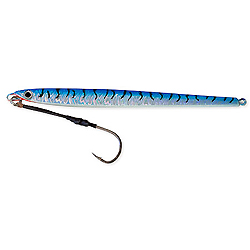 This lethal jigging lure is finished in a highly reflective holographic scale  and features a flying