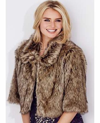 This faux fur coat is a stylish way to stay warm this winter and an excellent addition to your evening wardrobe. Indulge in super soft faux fur thatll add glamour to any evening outfit. Jacket Features: Dry clean only 70% Acrylic, 30% Polyester Linin