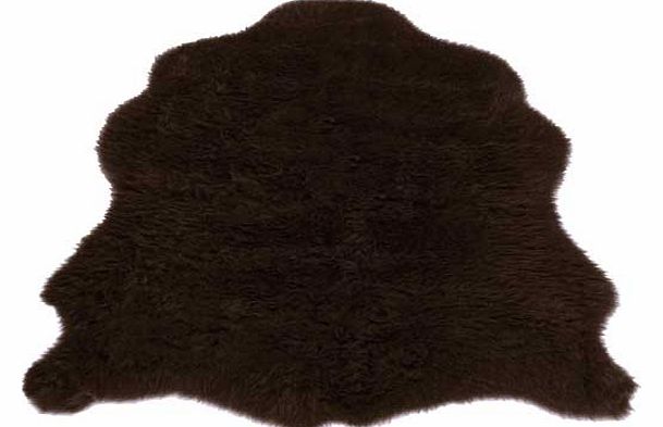 Unbranded Faux Fur Sheep Shape Rug - Brown - 75 x 90cm