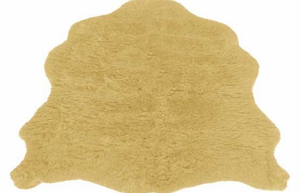 Unbranded Faux Fur Sheep Shape Rug - Honey - 75 x 90cm