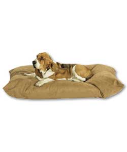Contemporary soft and luxurious pet bean bag.Faux suede outer cover with polystyrene bead filling