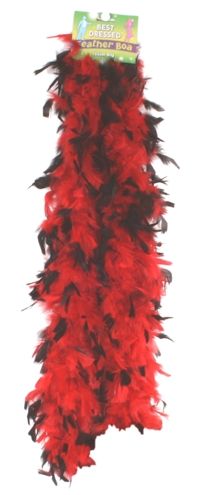 Unbranded Feather Boa - Red/Black Mix