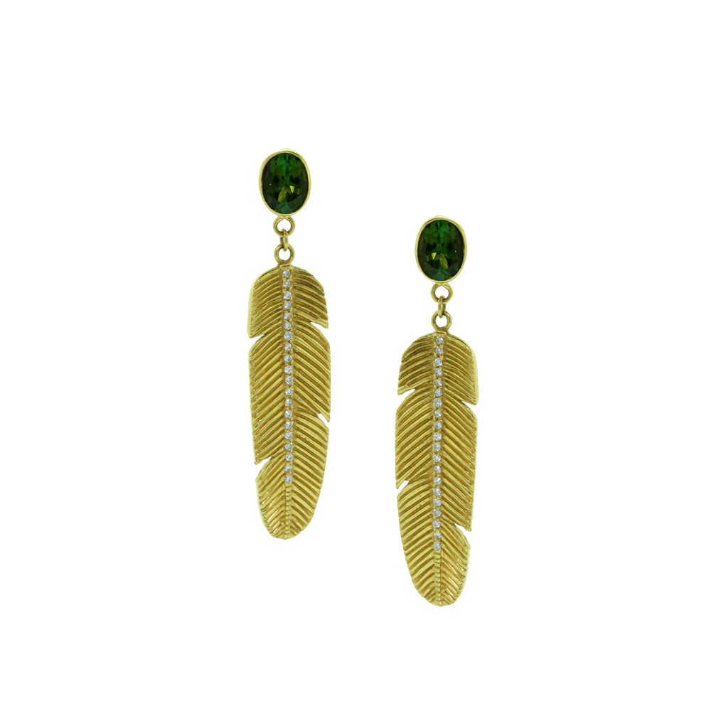 Unbranded Feather Drops - Tourmaline