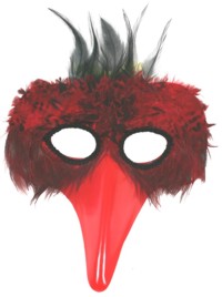 Unbranded Feather Eyemask with Beak - Red
