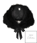 This luxuriously soft feather stole is satin lined with a satin tie. 100 feather outer, 100 polyeste