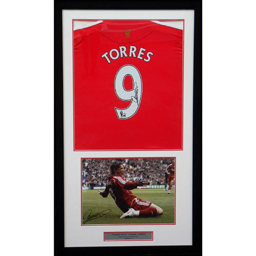 Unbranded Fernando Torres and#8211; signed and framed shirt and photo presentation