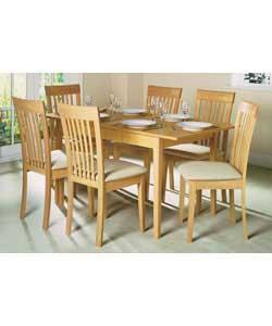 Ferris Teak Effect Extending Table and 6 Chairs