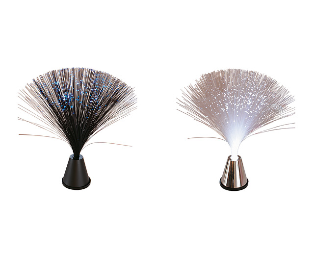 Unbranded Fibre Optic Fountain Light Pair - Silver and Black