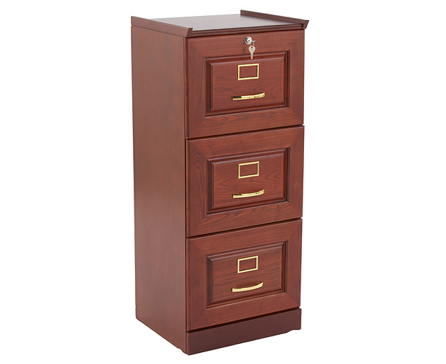 Unbranded Filing Cabinet, 3 Drawer, Mahogany