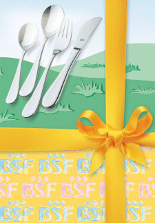 Filou  plain children`s cutlery set    This si a very stylish cutlery set for children. Made of stai