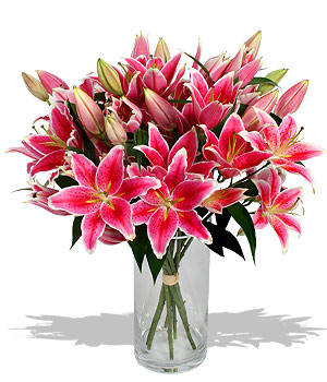 Unbranded Finest Bouquets - Pink Lilies - c