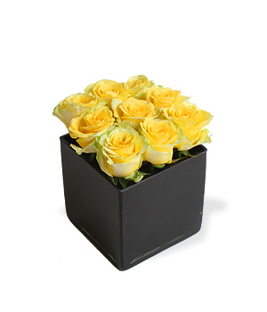 Unbranded Finest Bouquets - Yellow Roses cube
