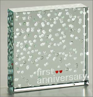 Unbranded First Anniversary - red - Polished glass keepsake