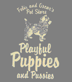 Felix and Oscars Pet Store - Playful Puppies and PussiesHeavyweight cotton.GreyShort sleeveSmall