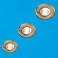 Fixed 3 Dimmable Halogen Downlight Brass Effect