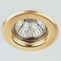 Fixed 5 Dimmable Halogen Downlights Satin Brass Effect