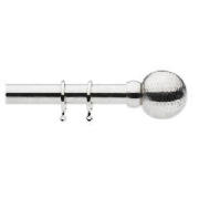 Unbranded Fixed Metal Curtains Pole Silver Ball Finial,