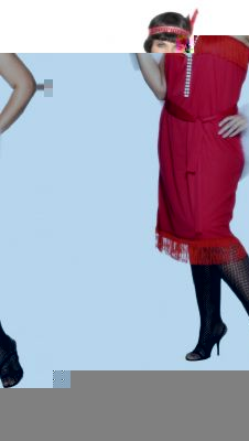 Flapper 20s Charleston Dress Red Fuller Figure