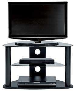 Unbranded Flat Panel up to 32 Inch Glass TV Stand - Black