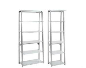 Unbranded Flatline white glass tall shelving unit