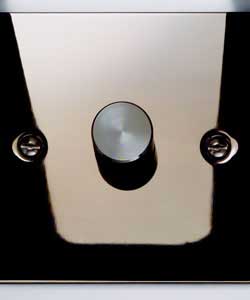 Rotary dimmer switch. 60 watts minimum to 250 watts maximum.
