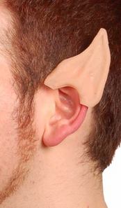 Prosthetic plastic pixie ear tips.