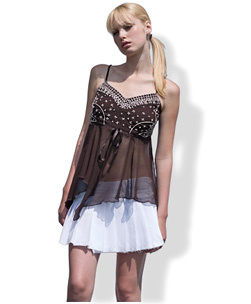 Floaty Embroidered Cami Brown 12