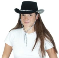 Are you a Goodie or a Baddie?  Choose between a white or a black cowboy stetson hat
