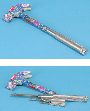 Unbranded Floral Hammer and Screwdriver Set