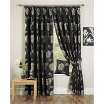 Unbranded Florentina Curtains Black 168cm/66 x 137cm/54